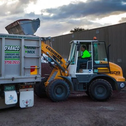 Loading a D'Abaco garden supply truck at the Keysborough yard